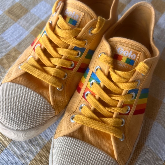 Women’s Yellow Rainbow Gola Sneakers - Picture 2 of 5